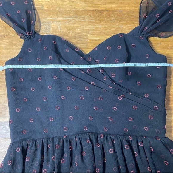 The Kooples Black and Red Sweetheart Neckline Mini Party Dress Size Small - Picture 9 of 11